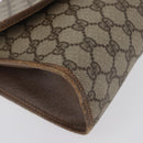 GUCCI GG Supreme Web Sherry Line Clutch Bag PVC Beige 156 01 031 Auth fm5185-7