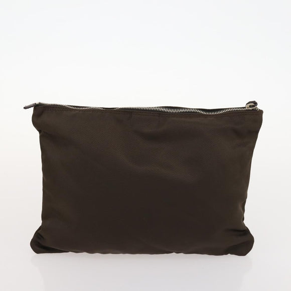 GUCCI Sherry Line Boston Bag Nylon Braun Silber 012 8657 Auth fm5186