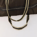 GUCCI Sherry Line Boston Bag Nylon Braun Silber 012 8657 Auth fm5186-7