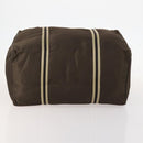 GUCCI Sherry Line Boston Bag Nylon Braun Silber 012 8657 Auth fm5186-9