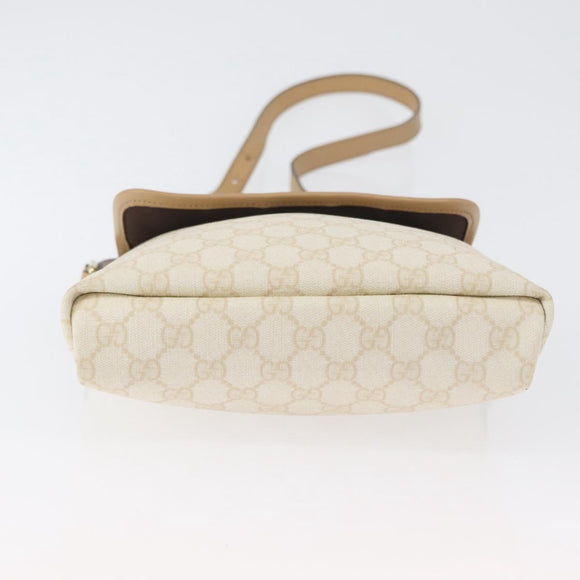 GUCCI GG Supreme Shoulder Bag PVC Ivory Gold 223666 Auth fm5187