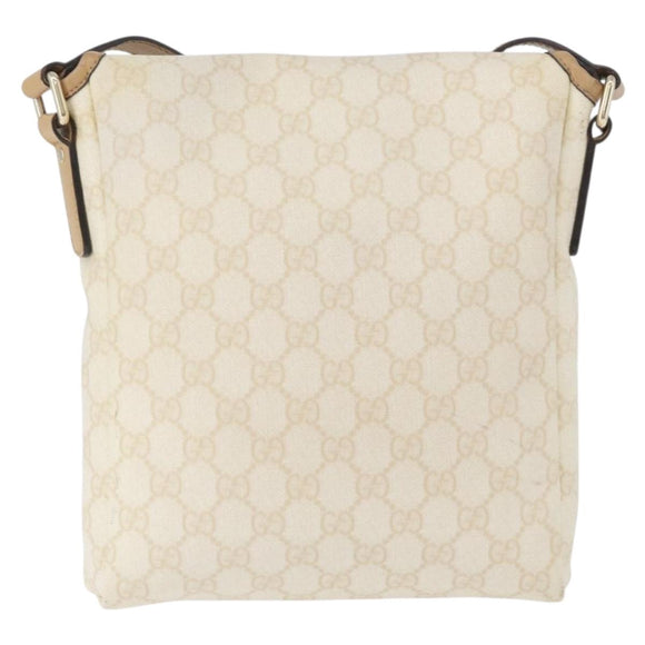 GUCCI GG Supreme Shoulder Bag PVC Ivory Gold 223666 Auth fm5187