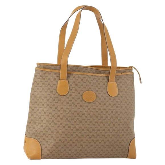 GUCCI GG Supreme Tote Bag PVC Beige Gold 002 123 0172 Auth fm5188