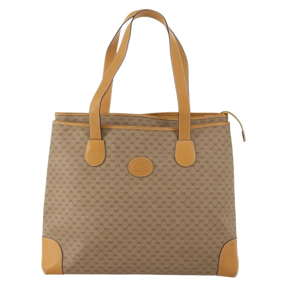 GUCCI GG Supreme Tote Bag PVC Beige Gold 002 123 0172 Auth fm5188