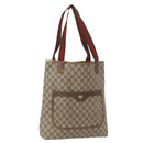 GUCCI GG Supreme Web Sherry Line Tote Bag PVC Beige Gold 39 02 003 Auth fm5189-1