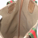 GUCCI GG Supreme Web Sherry Line Tote Bag PVC Beige Gold 39 02 003 Auth fm5189-18