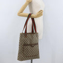GUCCI GG Supreme Web Sherry Line Tote Bag PVC Beige Gold 39 02 003 Auth fm5189-22