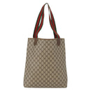 GUCCI GG Supreme Web Sherry Line Tote Bag PVC Beige Gold 39 02 003 Auth fm5189-3