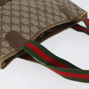GUCCI GG Supreme Web Sherry Line Tote Bag PVC Beige Gold 39 02 003 Auth fm5189-6