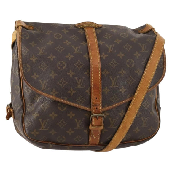 LOUIS VUITTON Monogram Saumur 35 Shoulder Bag M42254 LV Auth fm5198