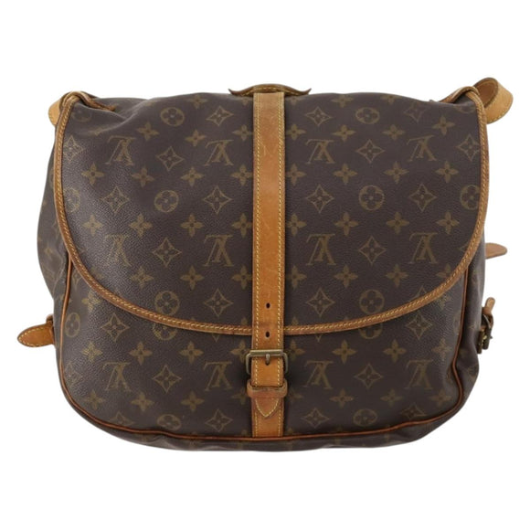 LOUIS VUITTON Monogram Saumur 35 Shoulder Bag M42254 LV Auth fm5198