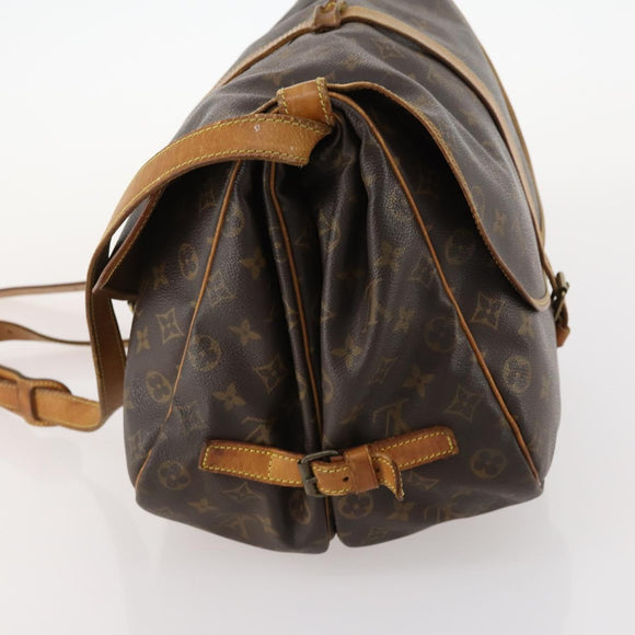 LOUIS VUITTON Monogram Saumur 35 Shoulder Bag M42254 LV Auth fm5198