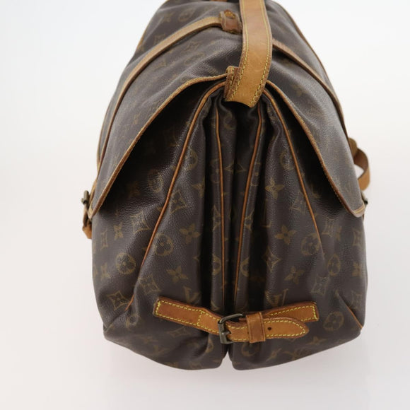 LOUIS VUITTON Monogram Saumur 35 Shoulder Bag M42254 LV Auth fm5198