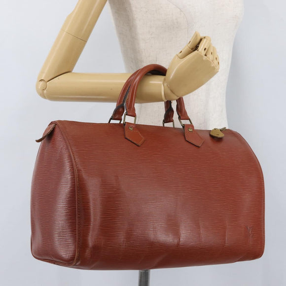 LOUIS VUITTON Epi Speedy 35 Handtas Bruin Kenia M42993 LV Auth fm5204