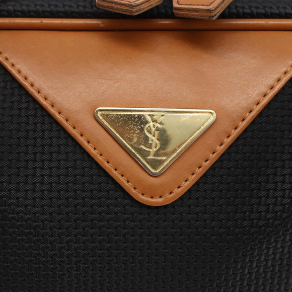 SAINT LAURENT Hand Bag PVC Black Gold Auth fm5207