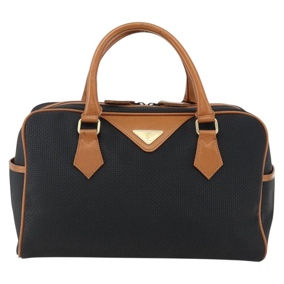 SAINT LAURENT Hand Bag PVC Black Gold Auth fm5207