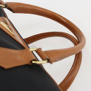 SAINT LAURENT Hand Bag PVC Black Gold Auth fm5207-8