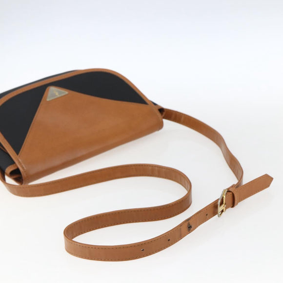 SAINT LAURENT Shoulder Bag PVC Black Gold Auth fm5208