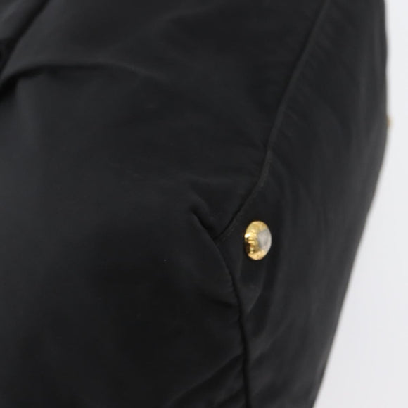 PRADA Hand Bag Nylon Black Gold Auth fm5210