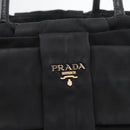 PRADA Hand Bag Nylon Black Gold Auth fm5210-15