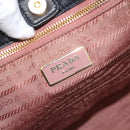 PRADA Hand Bag Nylon Black Gold Auth fm5210-16
