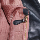 PRADA Hand Bag Nylon Black Gold Auth fm5210-22