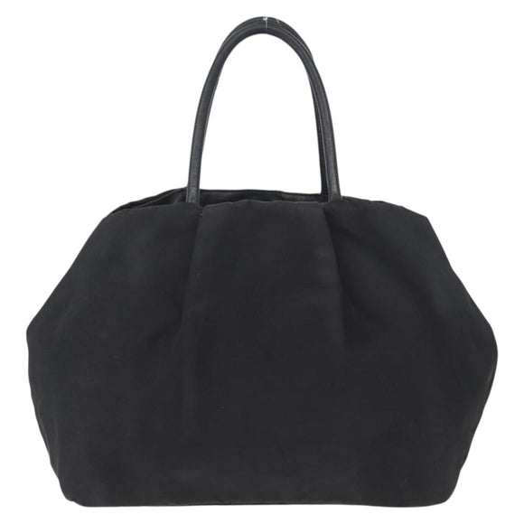 PRADA Hand Bag Nylon Black Gold Auth fm5210