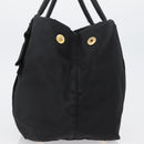 PRADA Hand Bag Nylon Black Gold Auth fm5210-4