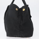 PRADA Hand Bag Nylon Black Gold Auth fm5210-5