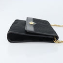 Christian Dior Trotter Canvas Chain Shoulder Bag Black Gold Auth fm5212-3