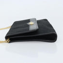 Christian Dior Trotter Canvas Chain Shoulder Bag Black Gold Auth fm5212-4