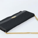 Christian Dior Trotter Canvas Chain Shoulder Bag Black Gold Auth fm5212-6