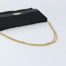 Christian Dior Trotter Canvas Chain Shoulder Bag Black Gold Auth fm5212-7