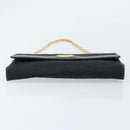 Christian Dior Trotter Canvas Chain Shoulder Bag Black Gold Auth fm5212-5