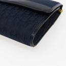 Christian Dior Trotter Canvas Chain Shoulder Bag Navy Gold Auth fm5213-8