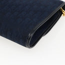 Christian Dior Trotter Canvas Chain Shoulder Bag Navy Gold Auth fm5213-16