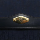 Christian Dior Trotter Canvas Chain Shoulder Bag Navy Gold Auth fm5213-18