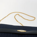 Christian Dior Trotter Canvas Chain Shoulder Bag Navy Gold Auth fm5213-14