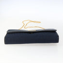 Christian Dior Trotter Canvas Chain Shoulder Bag Navy Gold Auth fm5213-5