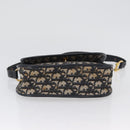 Christian Dior Trotter Canvas Shoulder Bag Navy Gold Auth fm5214-6