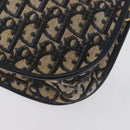 Christian Dior Trotter Canvas Shoulder Bag Navy Gold Auth fm5214-17