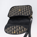 Christian Dior Trotter Canvas Shoulder Bag Navy Gold Auth fm5214-10