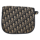 Christian Dior Trotter Canvas Shoulder Bag Navy Gold Auth fm5214-2