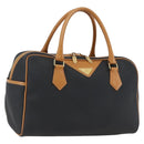 SAINT LAURENT Hand Bag PVC Black Gold Auth fm5215-1