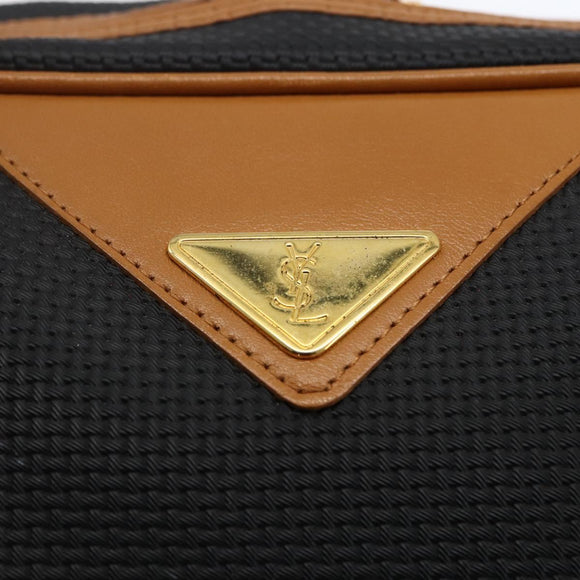 SAINT LAURENT Hand Bag PVC Black Gold Auth fm5215