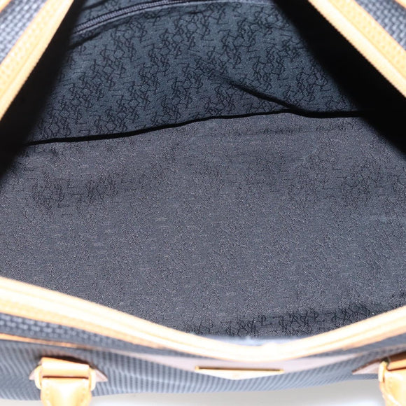 SAINT LAURENT Hand Bag PVC Black Gold Auth fm5215