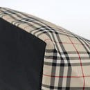 BURBERRY Nova Check Blue Label Hand Bag Nylon Beige Silver Auth fm5216-15