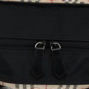 BURBERRY Nova Check Blue Label Hand Bag Nylon Beige Silver Auth fm5216-10