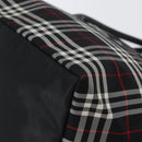 Burberrys Nova Check Blue Label Hand Bag Nylon Black Silver Auth fm5217-14