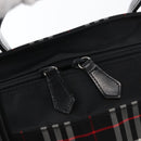 Burberrys Nova Check Blue Label Hand Bag Nylon Black Silver Auth fm5217-17